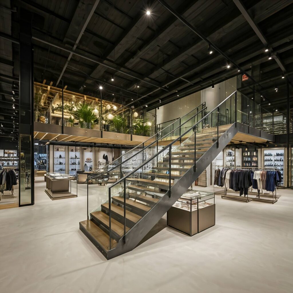 Contemporary Mezzanine Retail Space for Fashion and Lifestyle